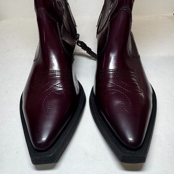 Franco Sarto Womens 10 M Dark Red Bordeaux Lance Western Cowboy Boots NIB IN7 - Picture 4 of 6